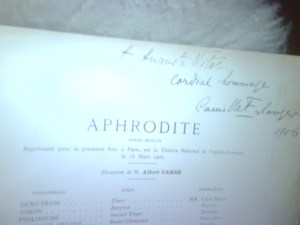 photo of autographed score