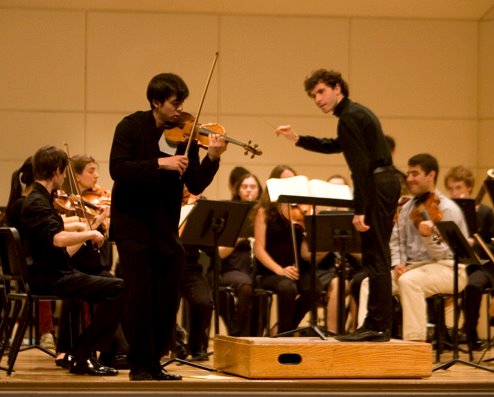 pianist /conductor Matthew Aucoin and violinist Keir GoGwilt 