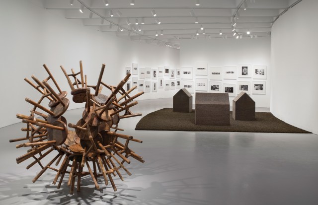 Ai Weiwei: According to What? From left to right: Grapes, 2010; New York Photographs, 1983-1993; Tea House, 2009. Installation view of Ai Weiwei: According to What? at the Hirshhorn Museum and Sculpture Garden, Washington D.C., 2012. Photo: Cathy Carver.