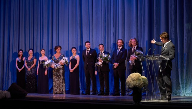 Ensemble Studio Competition finalists and winners with Centre Stage host Rufus Wainwright (photo by Michael Cooper)