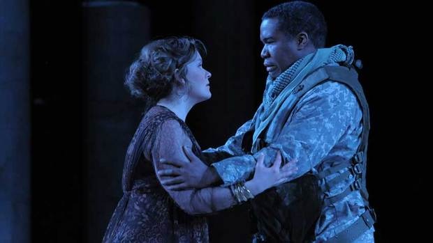 Alice Coote as Dejanira and Eric Owens as Hercules in the Canadian Opera Company/Lyric Opera of Chicago co-production of Hercules, directed by Peter Sellars. (Dan Rest/COC)