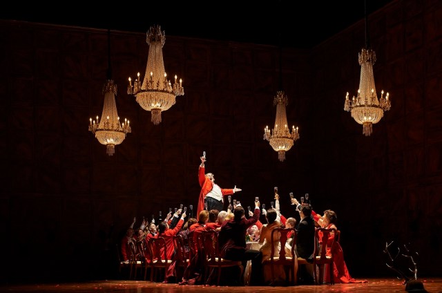 The final scene from the Canadian Opera Company production of Falstaff, 2014. (Photo: Michael Cooper)