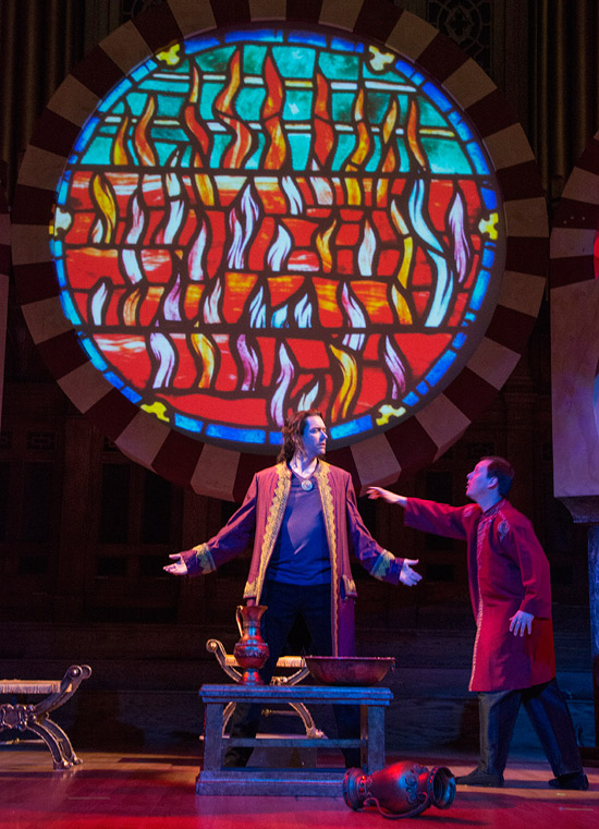 Belshazzar - Olivier Laquerre (l) Noble – Bud Roach (r) (photo: Glenn Davidson) .  Olivier Laquerre  and Bud Roach appear courtesy of Canadian Actors' Equity Association.