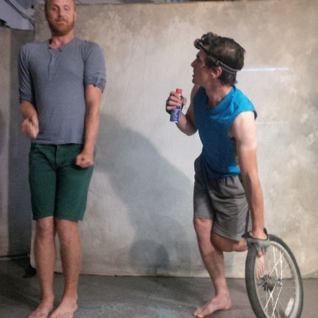 Geoffrey Sirett (L) and Christopher Enns in Bianchi, a Bicycle Opera Project specialty