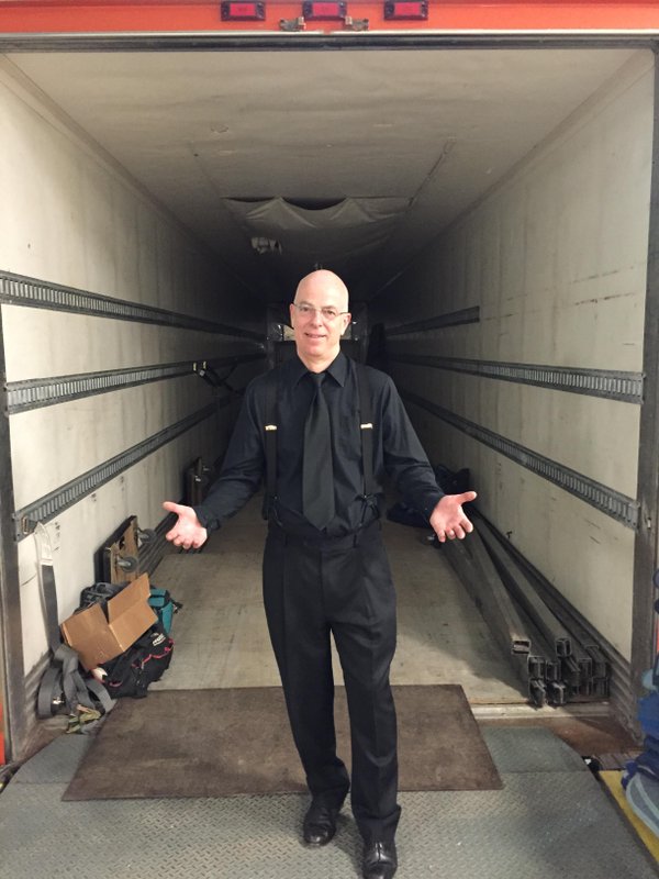 Chris Walroth: about to pack the truck for the homeward trip (on a previous tour)